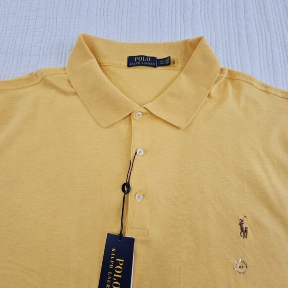Polo Ralph Lauren 100% Cotton Polo Shirt Men's 4XLT Yellow NEW Flesh Pony NWT - Picture 6 of 16